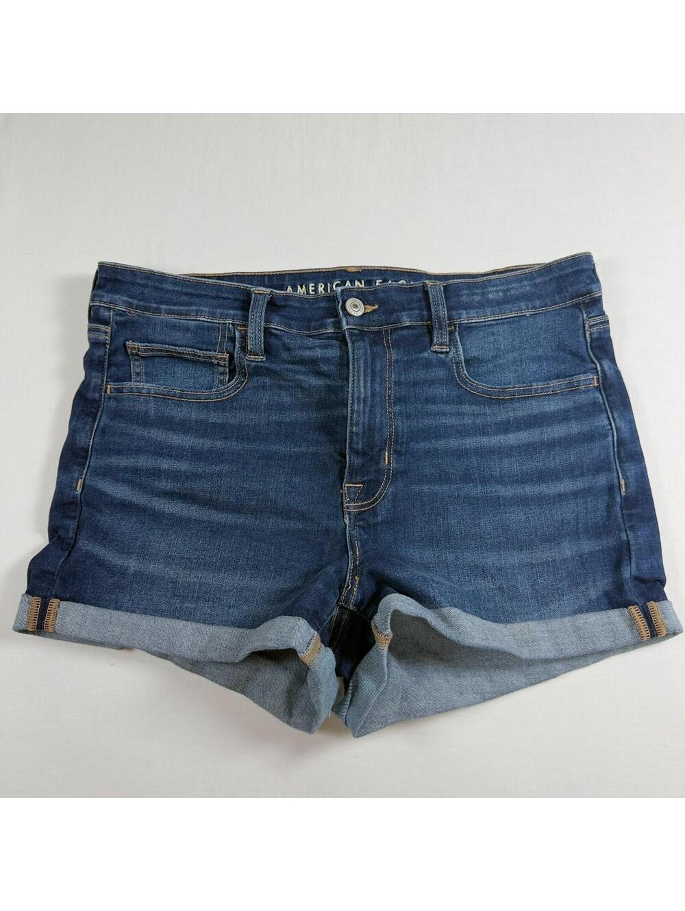 American Eagle Denim Medium Wash Shorts Womens‎ 12 Mid Rise Zipper fly